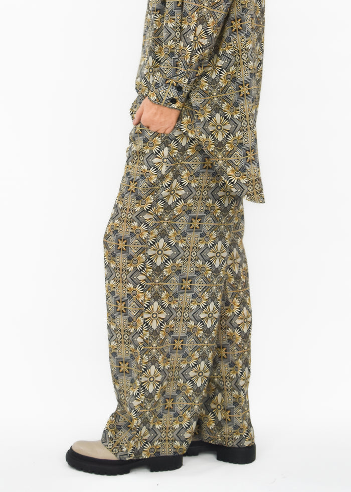 Gin Fizz Silk Pants - Tiles