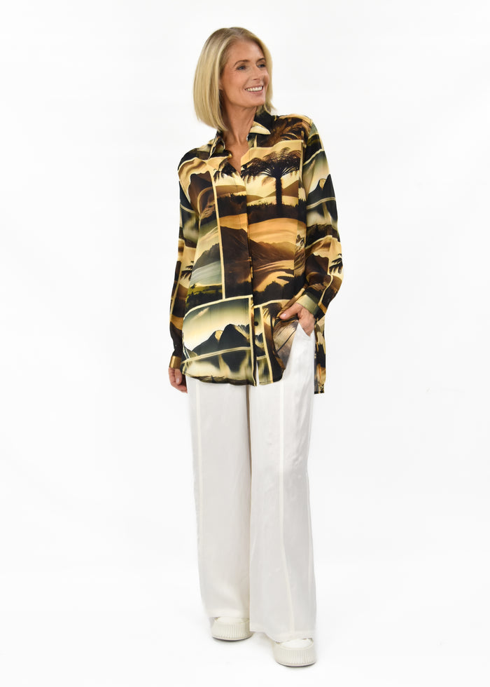 Nostalgia Silk Shirt - Mountains