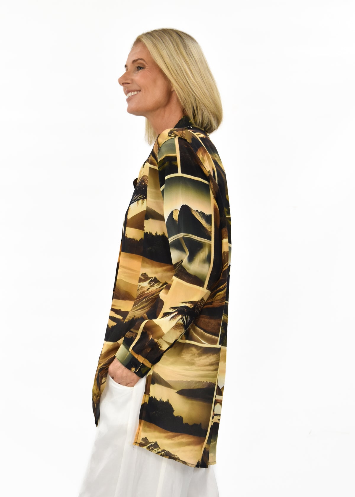 Nostalgia Silk Shirt - Mountains