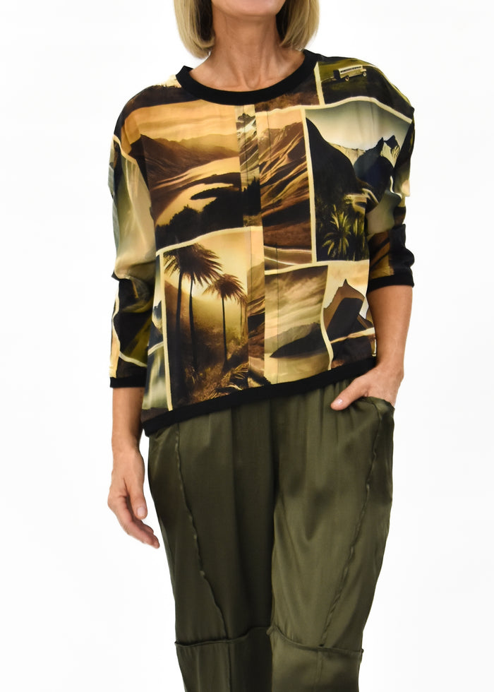 Twilight Silk Top - Mountains