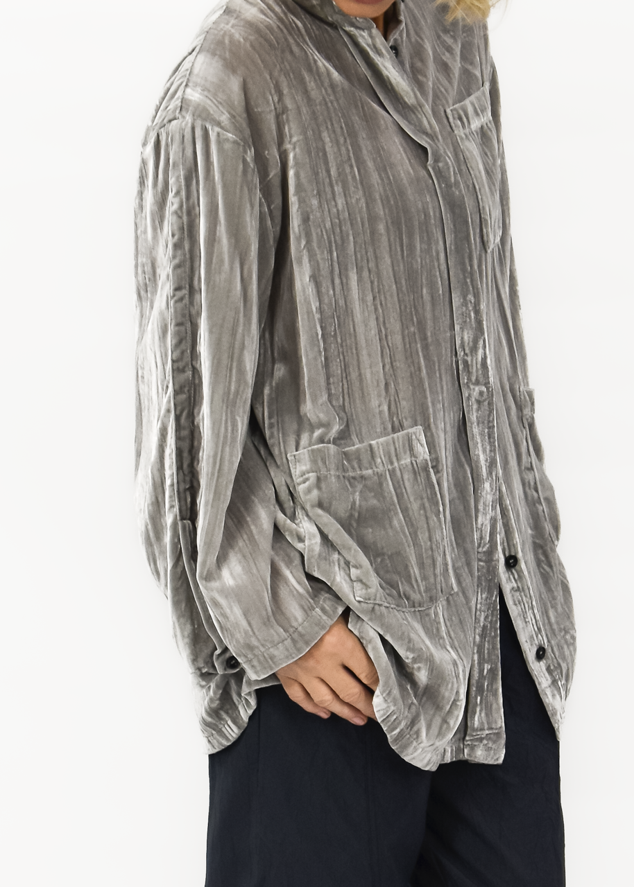 Velvet Noir Shirt Jacket