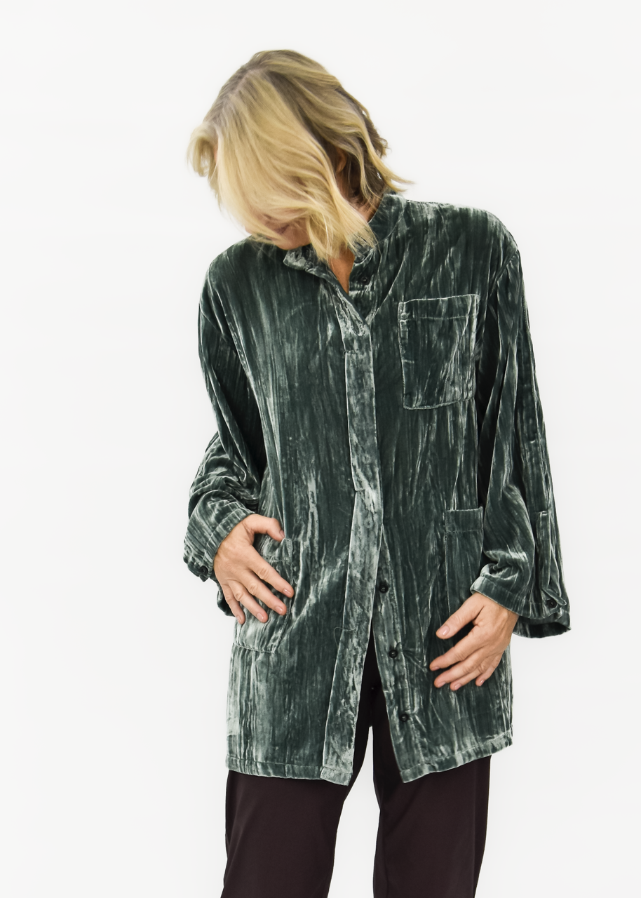 Velvet Noir Shirt Jacket
