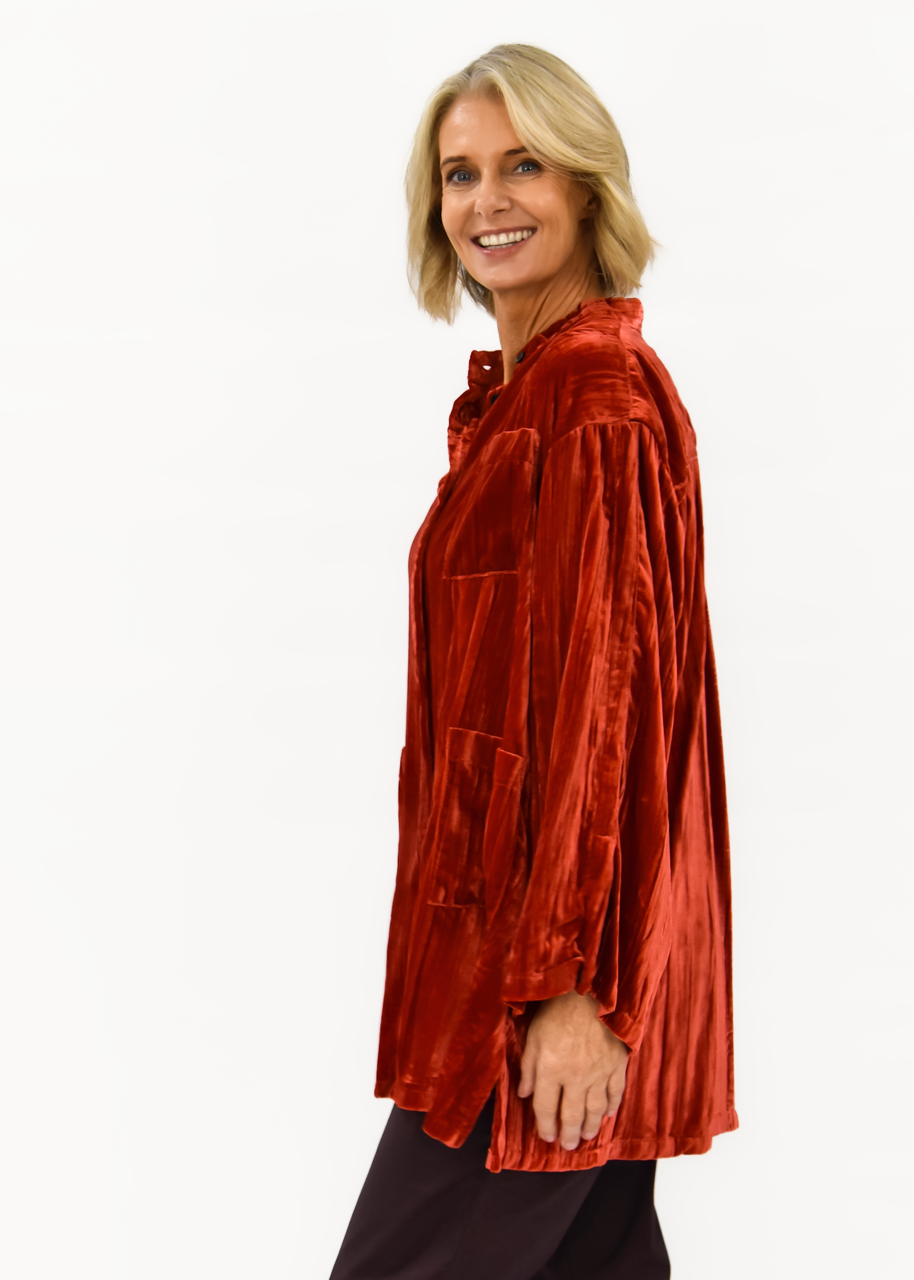 Velvet Noir Shirt Jacket