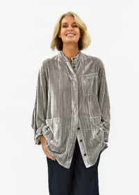 Velvet Noir Shirt Jacket