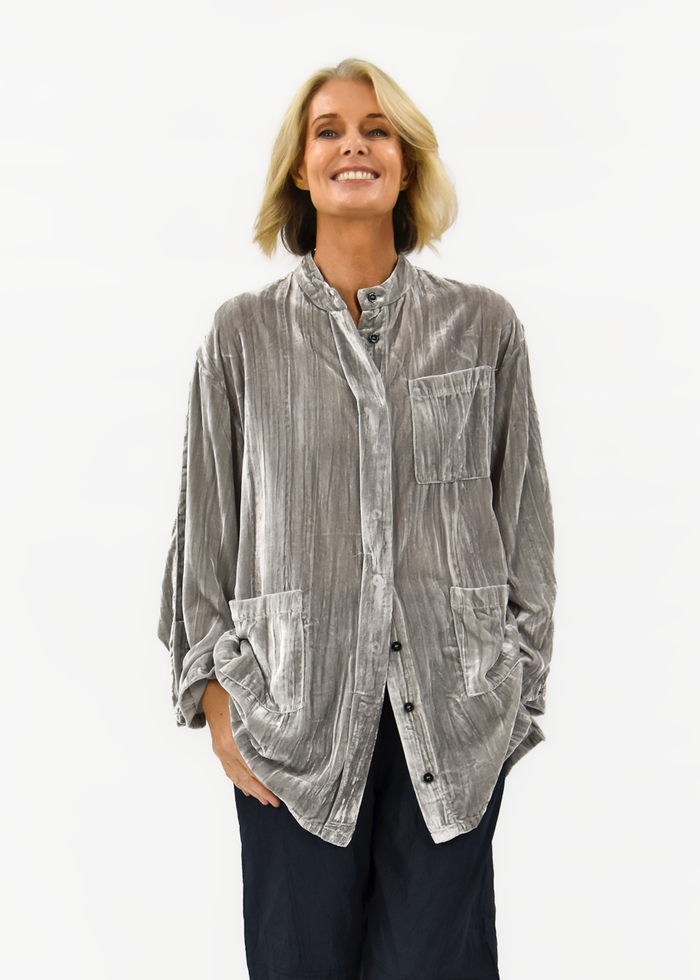 Velvet Noir Shirt Jacket