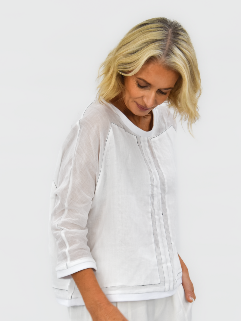 Moon Linen Top - bounce sydney 