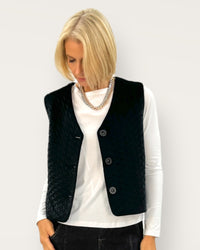 Snow Quilted Velvet Vest