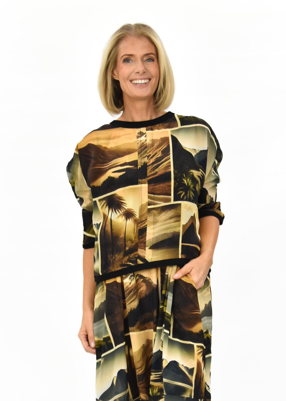 Twilight Silk Top - Mountains