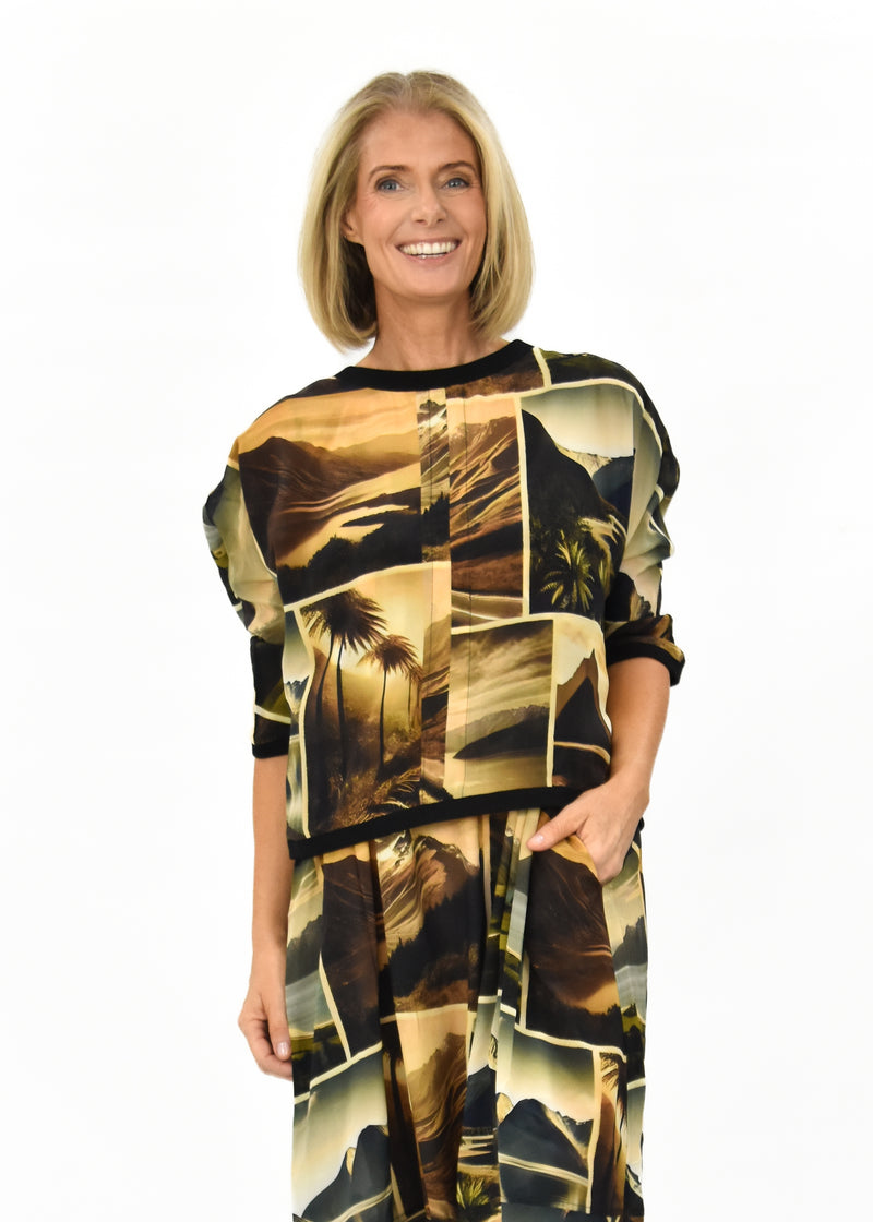 Twilight Silk Top - Mountains