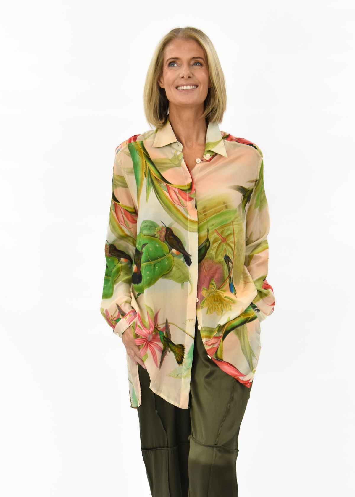 Nostalgia Silk Shirt - Birds