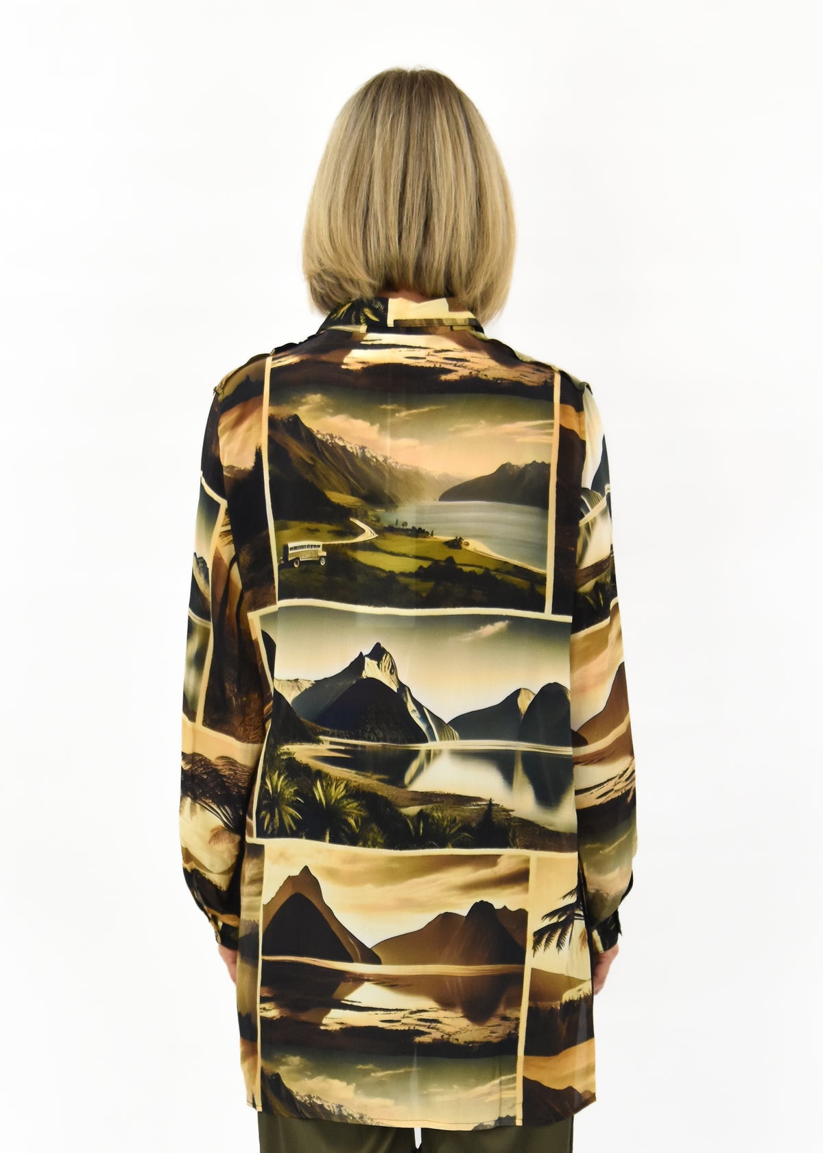 Nostalgia Silk Shirt - Mountains