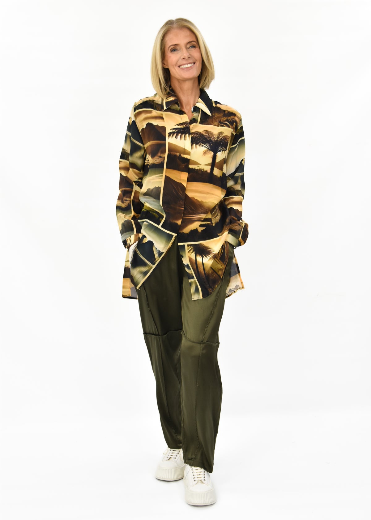 Nostalgia Silk Shirt - Mountains