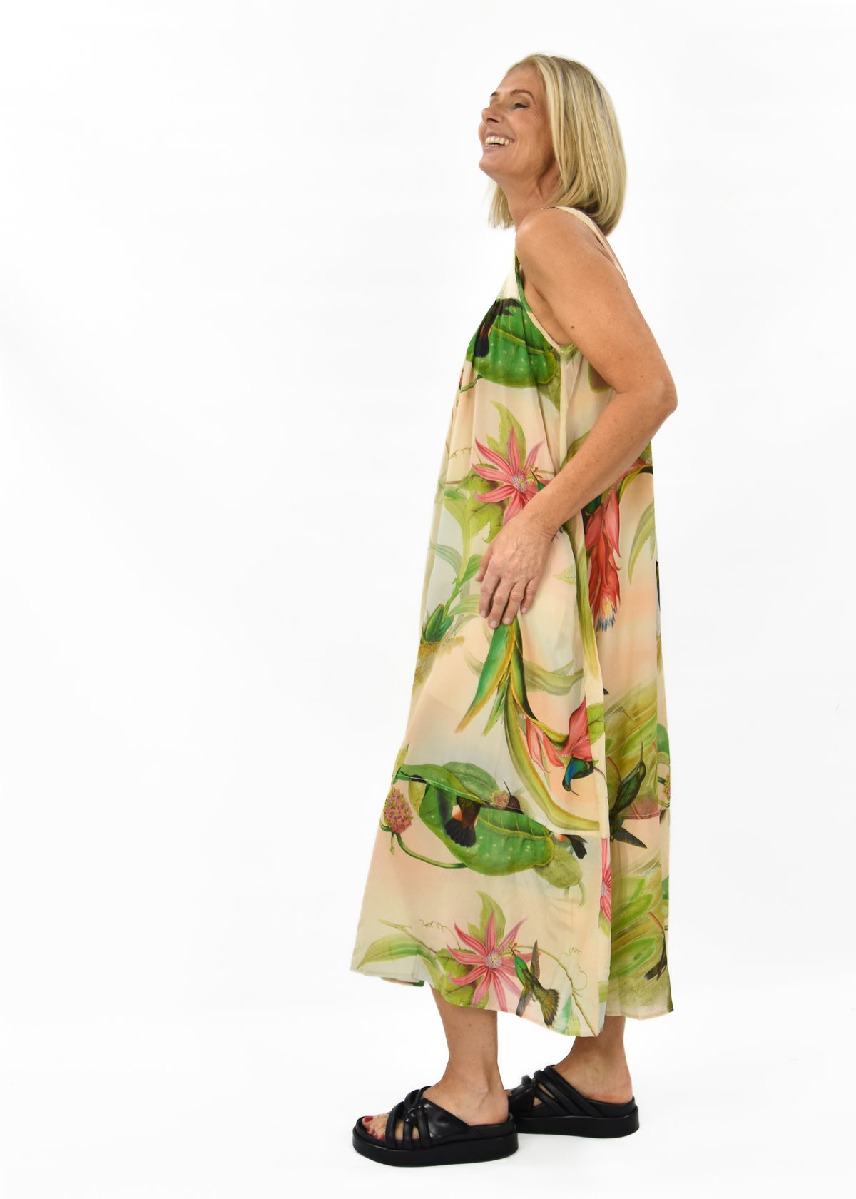 Dream Silk Dress - Birds